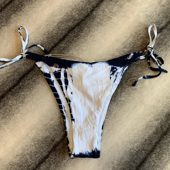Maaji Overflowing Love Isabella Tie Side High Leg Bikini Bottoms Multi Tie Dye